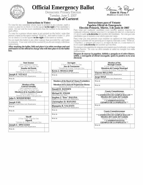 Baltimore Sample Ballot