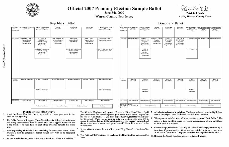 Baltimore Sample Ballot